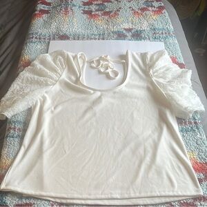 Maurices 2x ribbed knit shirt with puff detailed sleeves